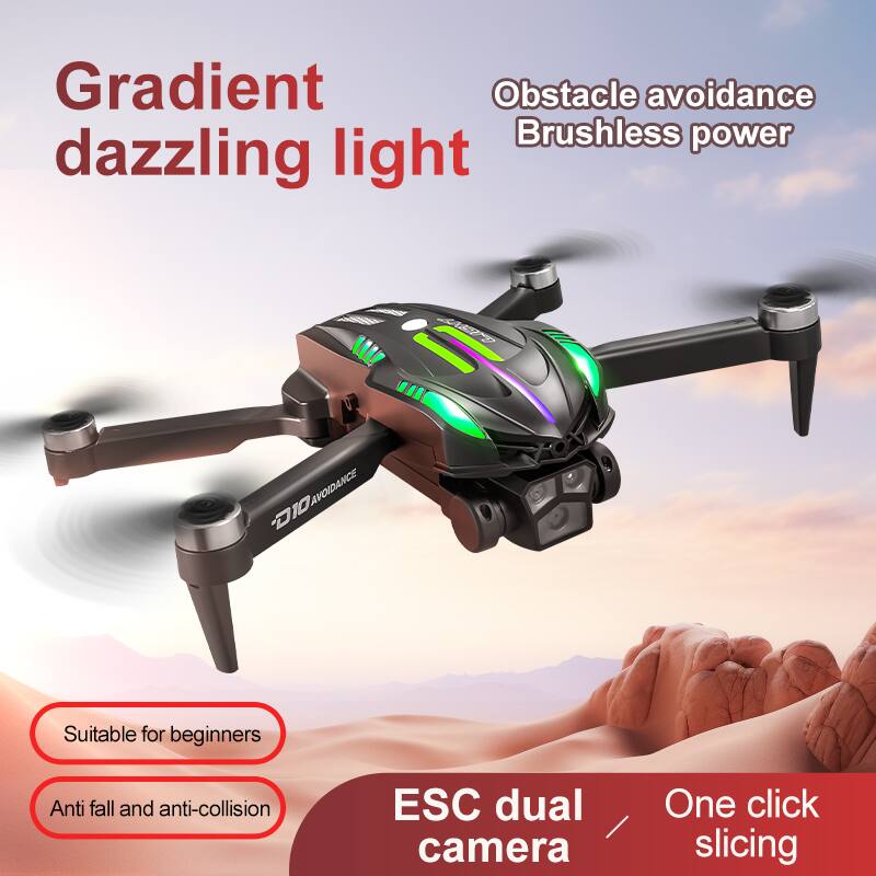Gradient dazzling light  
Obstacle avoidance  
Brushless power  
S DIOAVOIDANCE AVOIDANCE DIO  
Suitable for beginners  
Anti fall and anti-collision  
ESC dual camera  
One click slicing