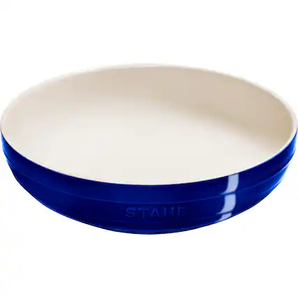 Front. Staub - Staub Ceramic 11.5-inch Shallow Serving Bowl - Dark Blue - Dark Blue.