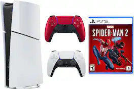 PS5 Digital Edition Console Bundle + Spider-Man 2 & Volcanic Red DualSense - PlayStation 5