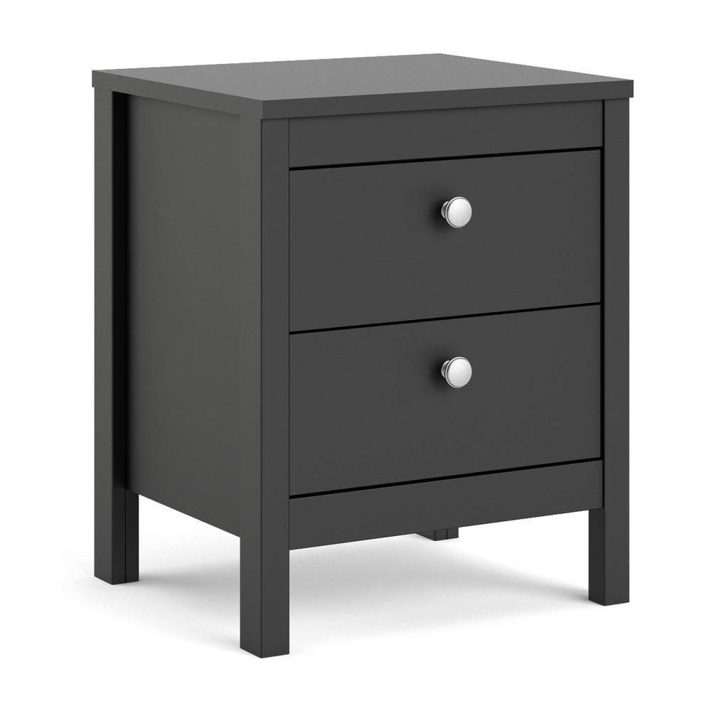 Alt View 2. Tvilum - Madrid 2 Drawer Nightstand Matte - Black.