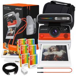 Polaroid - Flip Camera w Color Film (8 photos) + Color Film(40) + More - White