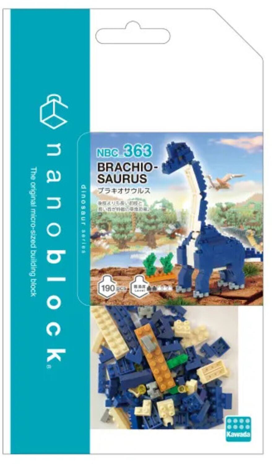 The original micro-sized building block nanoblock NBC_363 BRACHIO-SAURUS dinosaur series 190 pcs Kawada.