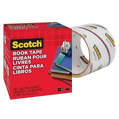 Scotch Book Tape  
Ruban pour Livres  
Cinta para Libros  

CONT. 1 ROLL/ROULEAU/ROLLO  
3 IN/PO/PULG. X 540 IN/PO/PULG.  
(76.2 mm x 137 m)  
(15 YD x 762 mm x 137 m)  

3M