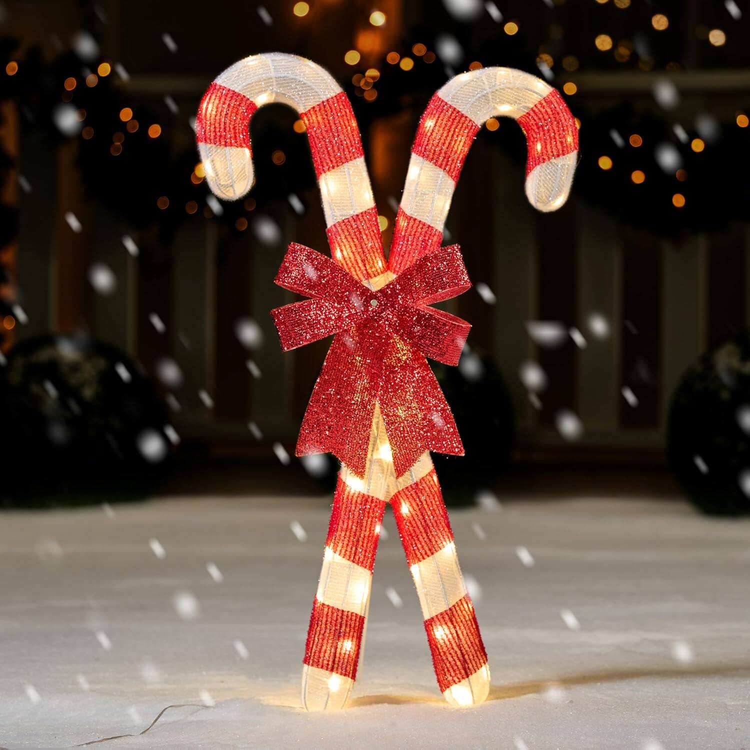 PARKER SLATER - Lighted Candy Cane Christmas Decorations Outdoor 50 Pre-Lit LED