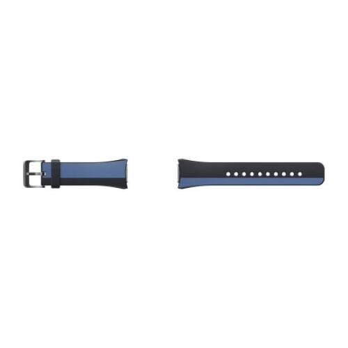 Left. Samsung - Samsung Gear S2 Band ET-SRR72 I Color: Black/ Blue - Black/ Blue.
