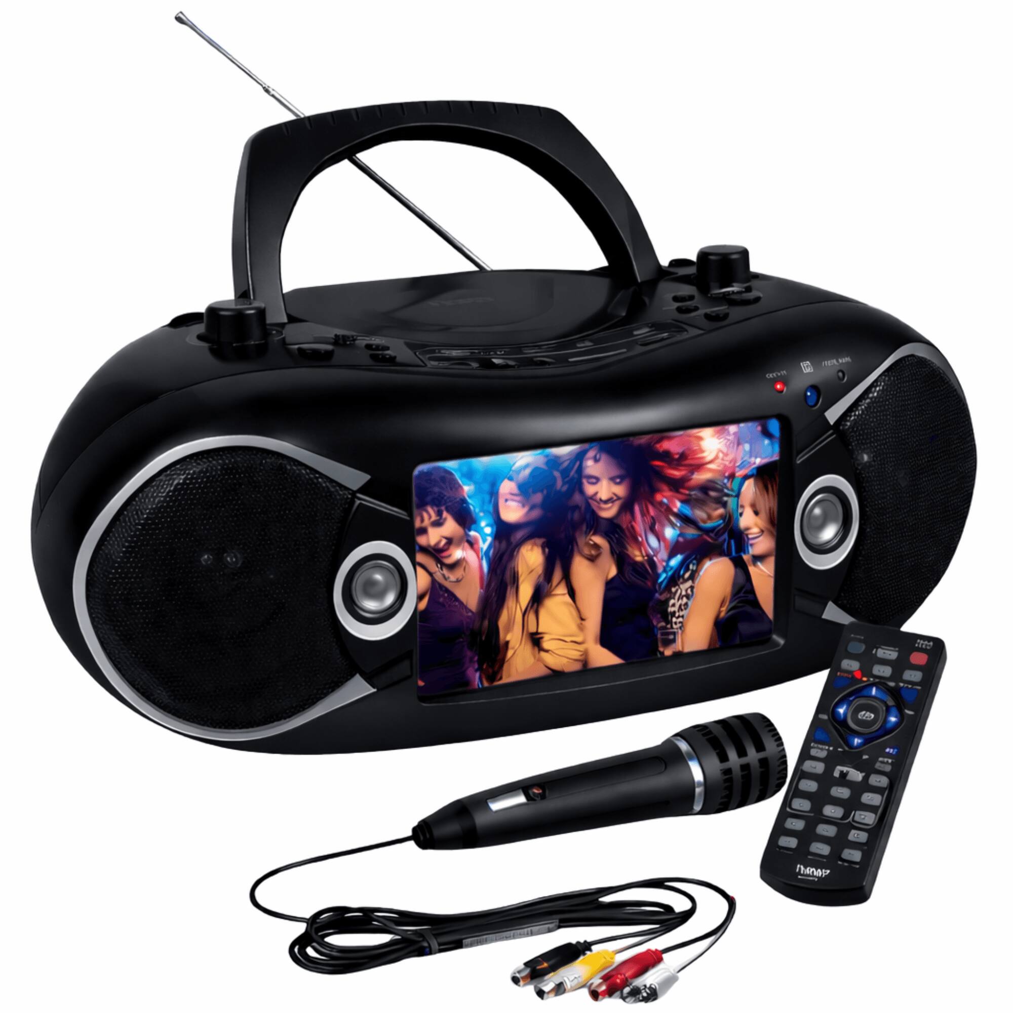 Alt View 2. Naxa - 7” Bluetooth TV DVD Boombox with Mic - Black.