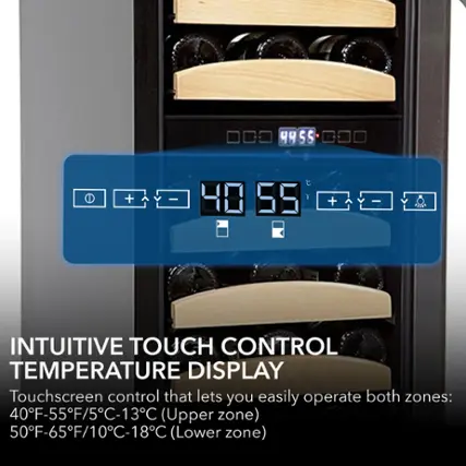 Angle. Whynter - 28-Bottle Wine Refrigerator - Stainless steel.