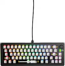 Front. Glorious - GMMK 3 65% Barebones Wired Mechanical Gaming Keyboard with Modular Gasket System - Black.