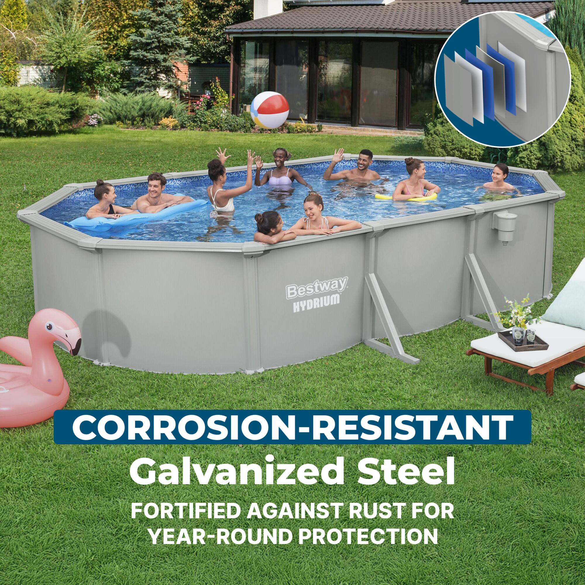 Bestway HYDRIUM CORROSION-RESISTANT Galvanized Steel FORTIFIED AGAINST RUST FOR YEAR-ROUND PROTECTION