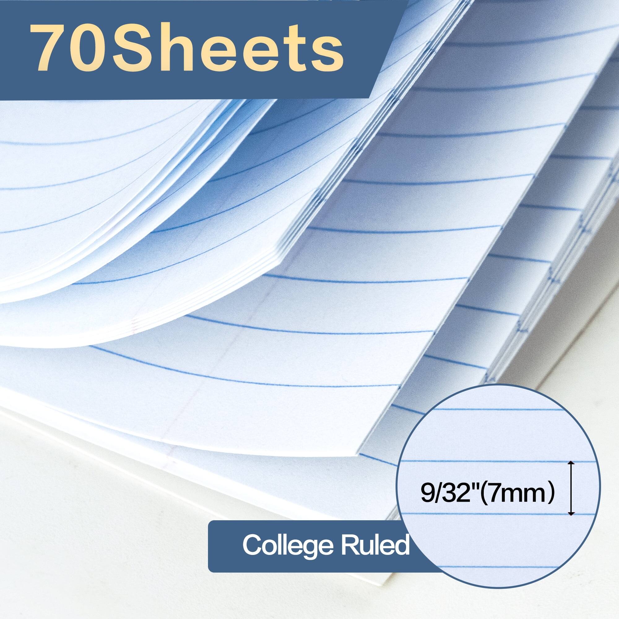 70 Sheets  
9/32" (7mm)  
College Ruled