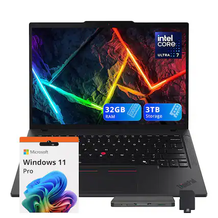Intel Core Ultra 7
32GB RAM
3TB Storage
Microsoft Windows 11 Pro
ThinkPad