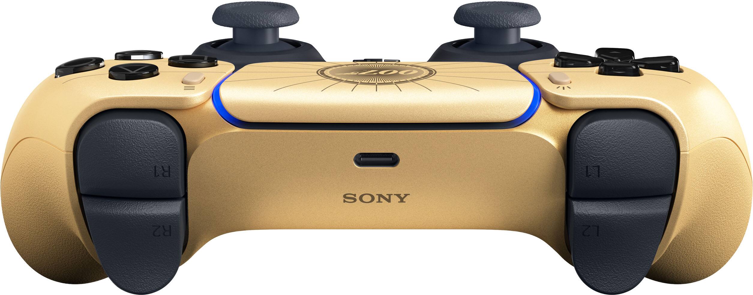 Back. Sony Interactive Entertainment - DualSense Wireless Controller – 007 First Light Limited Edition for PS5, PC, Mac & Mobile - Gold.