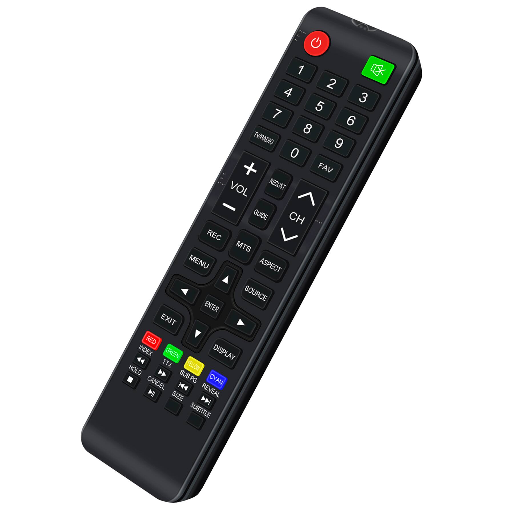 1 2 3 4 5 6 7 8 9 0 TV/RADIO FAV VOL CH GUIDE REC LIST MENU ASPECT SOURCE ENTER EXIT RED INDEX GREEN DISPLAY TTX YELLOW HOLD CANCEL SUB.PG PG CYAN REVEAL SIZE SUBTITLE
