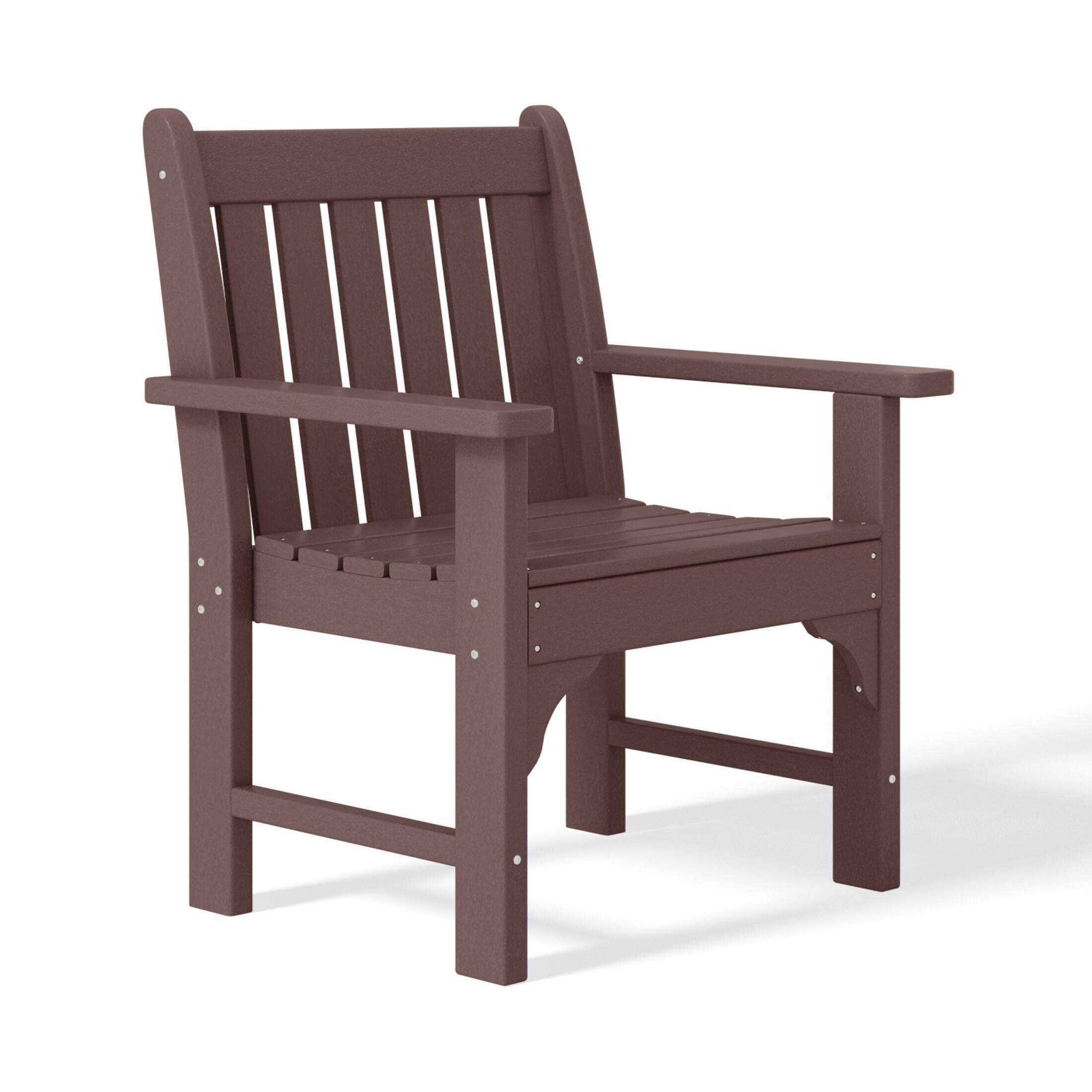Left. WestinTrends - WestinTrends Malibu Outdoor Patio HDPE Adirondack Dining Arm Chair - Dark Brown.