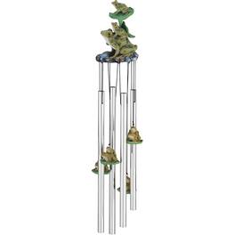 FC Design - 23" Long Frogs Round Top Wind Chime Outdoor Patio or Garden Hanging Decoration - Multi-Color