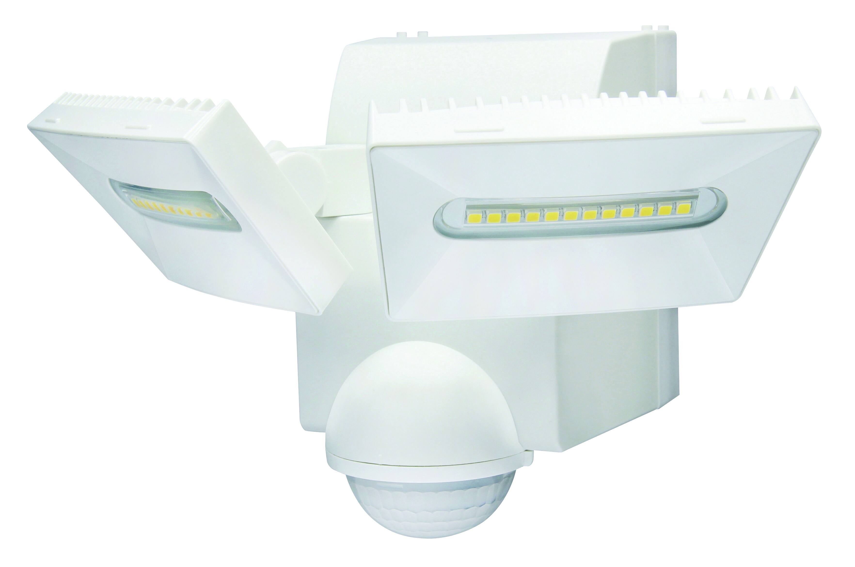 Angle. IQ America - IQ America 800 Lumen Battery Operated LED Motion Security Flood Light Wall Eave Universal Mount Indoor/Outdoor WH - White.