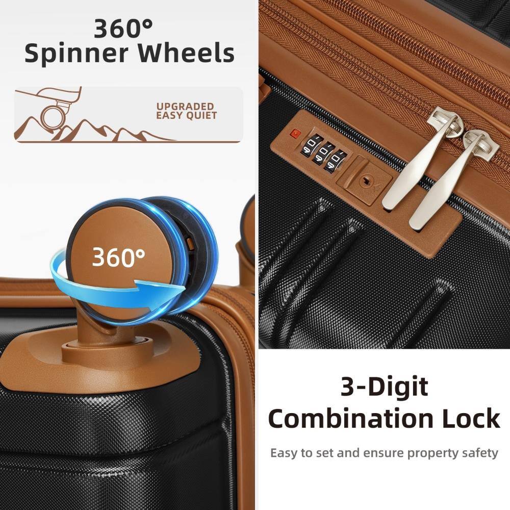 360° Spinner Wheels  
UPGRADED EASY QUIET  

360°  

3-Digit Combination Lock  
Easy to set and ensure property safety