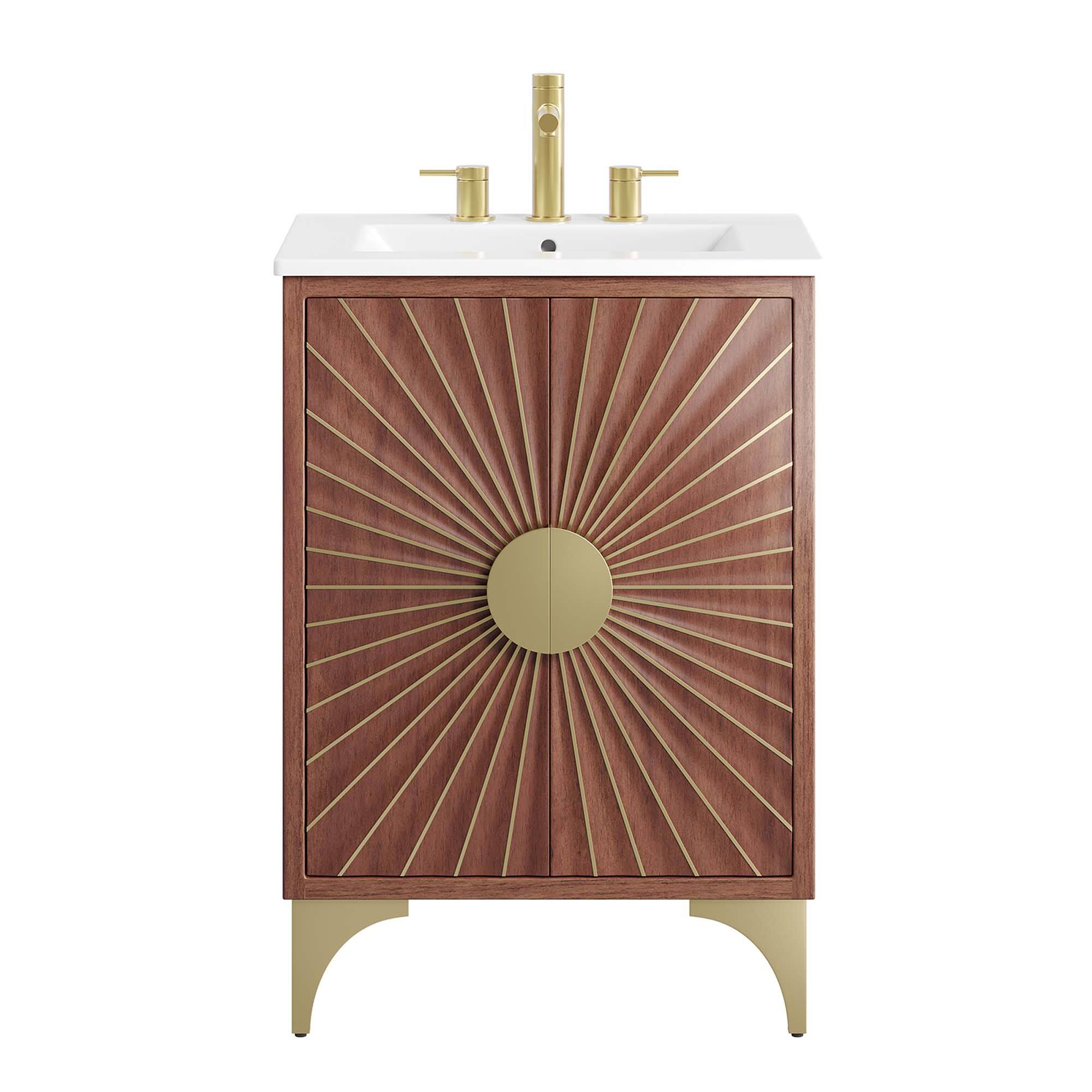 Alt View 4. Modway - Daylight Bathroom Vanity Basin Included by Modway - White Walnut.