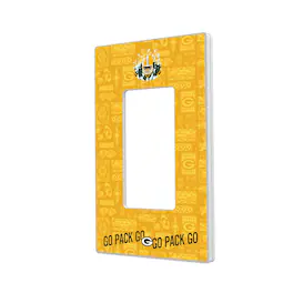 Keyscaper - Green Bay Packers 2024 Illustrated Limited Edition Single Rocker Light Switch Plate - White