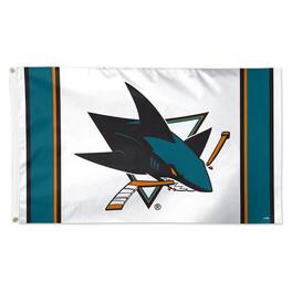 WinCraft - San Jose Sharks 3' x 5' Vertical Stripe Deluxe Single-Sided Flag - White