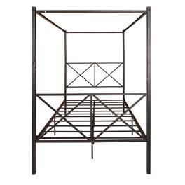 Spaco - Metal Canopy Full Bed Frame, Platform Bed Frame with X Shaped Frame for Bedroom - Black