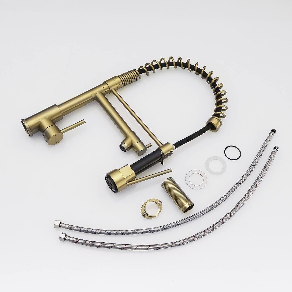 Alt View 3. Ropilly - Ropilly Commercial Kitchen Faucet with Pull Down Sprayer, Stainless Steel Single Handle Kitchen Faucet, Brushed Gold - Brushed Gold.