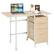 Front. Costway - Folding Laptop Desk with Three Drawers - Natural.