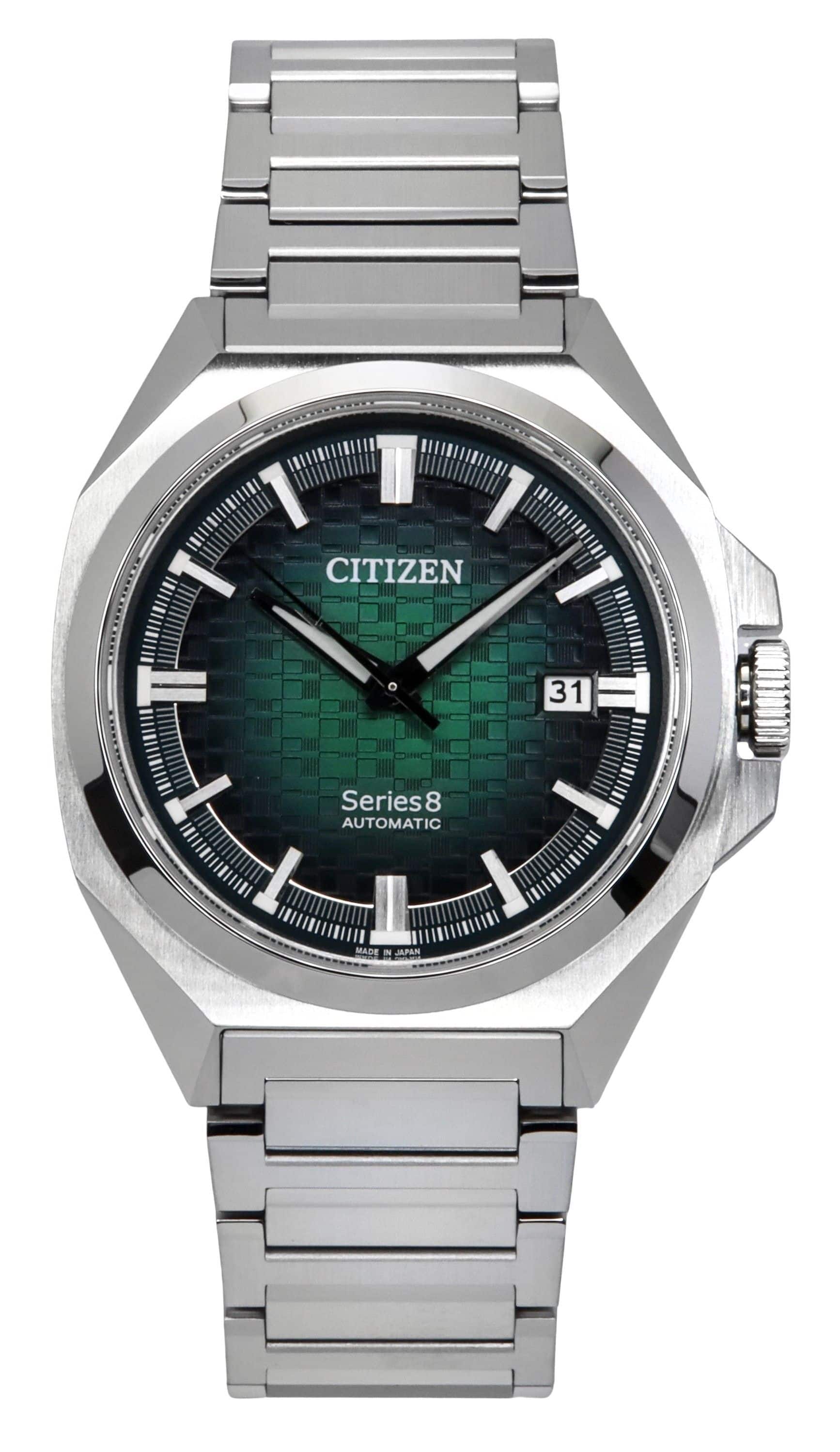 Citizen - Series 8 Stainless Steel Dial Automatic NB6050-51W 100M Men's Watch - Green