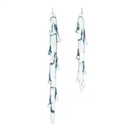 BreeBe - Melted Glass Icicle Drop Ornament (Set of 12) - Blue
