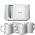 Front. Cricut - Mug Press Heat Press Machine with 4 Mugs Bundle.