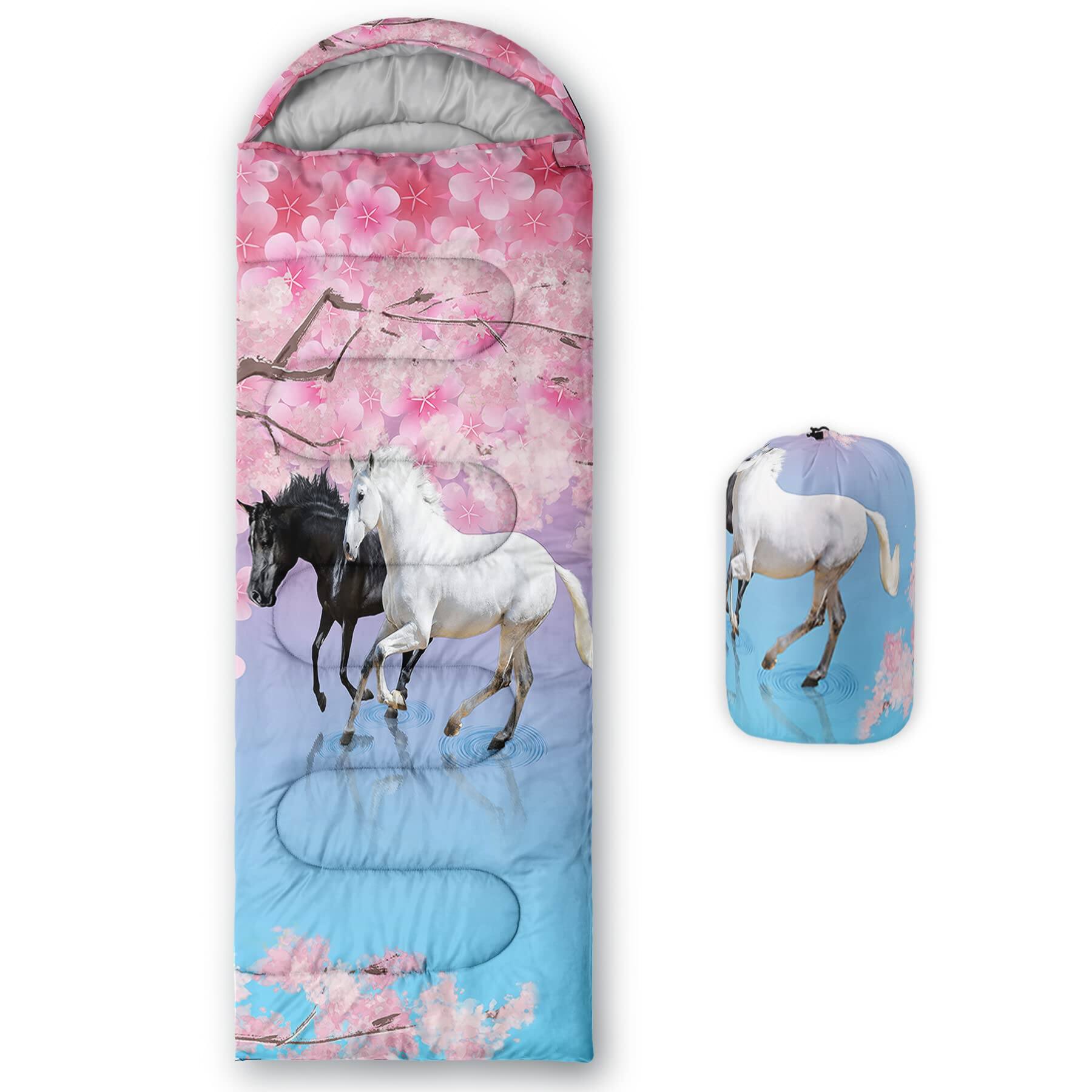 Pink Cherry Blossom With Horse 3 Standard