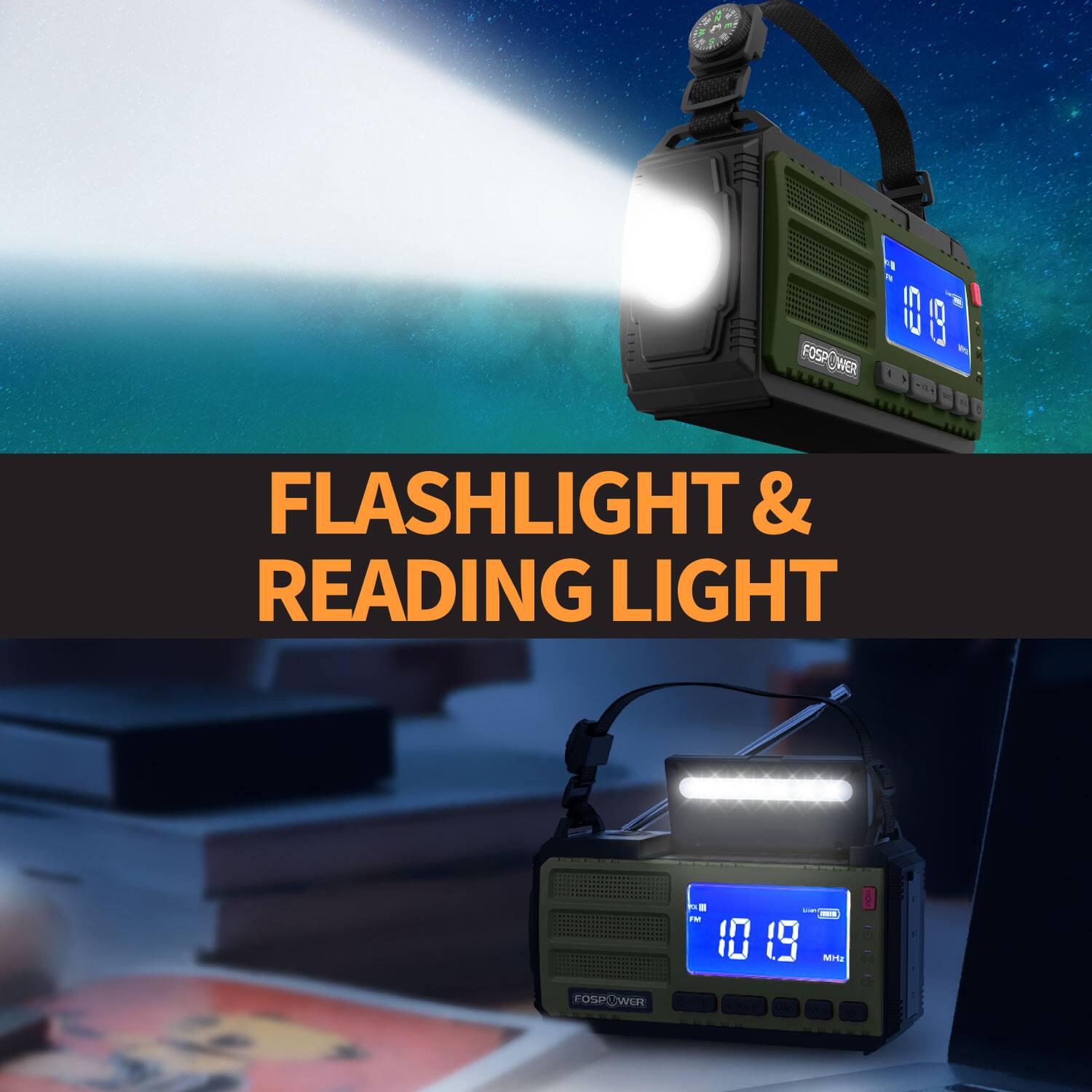 PE "19 FOSP m FOSPOWER WER .s FLASHLIGHT & READING LIGHT Pa - F 10 19 MH FOSPO WER

FLASHLIGHT & READING LIGHT