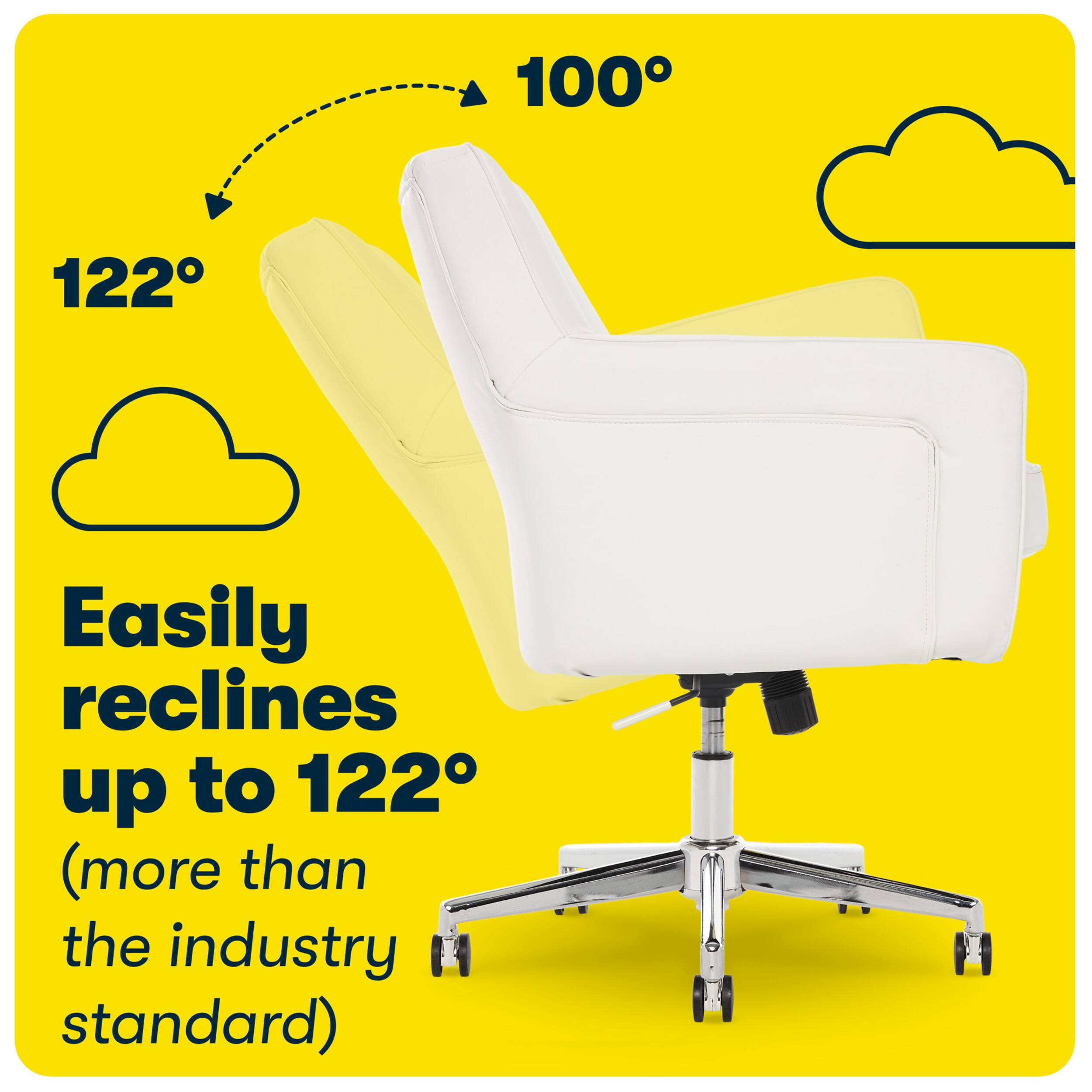 Alt View 12. Serta - Ashland Bonded Leather & Memory Foam Home Office Chair - White.