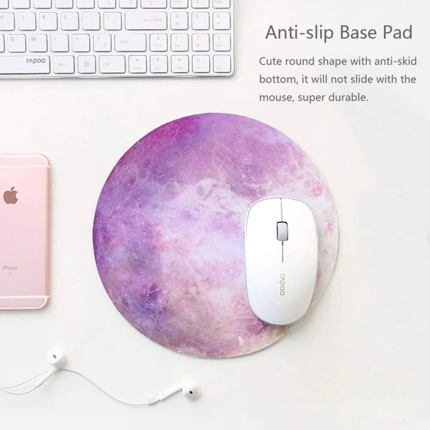 Anti-slip Base Pad

Cute round shape with anti-skid bottom, it will not slide with the mouse, super durable.