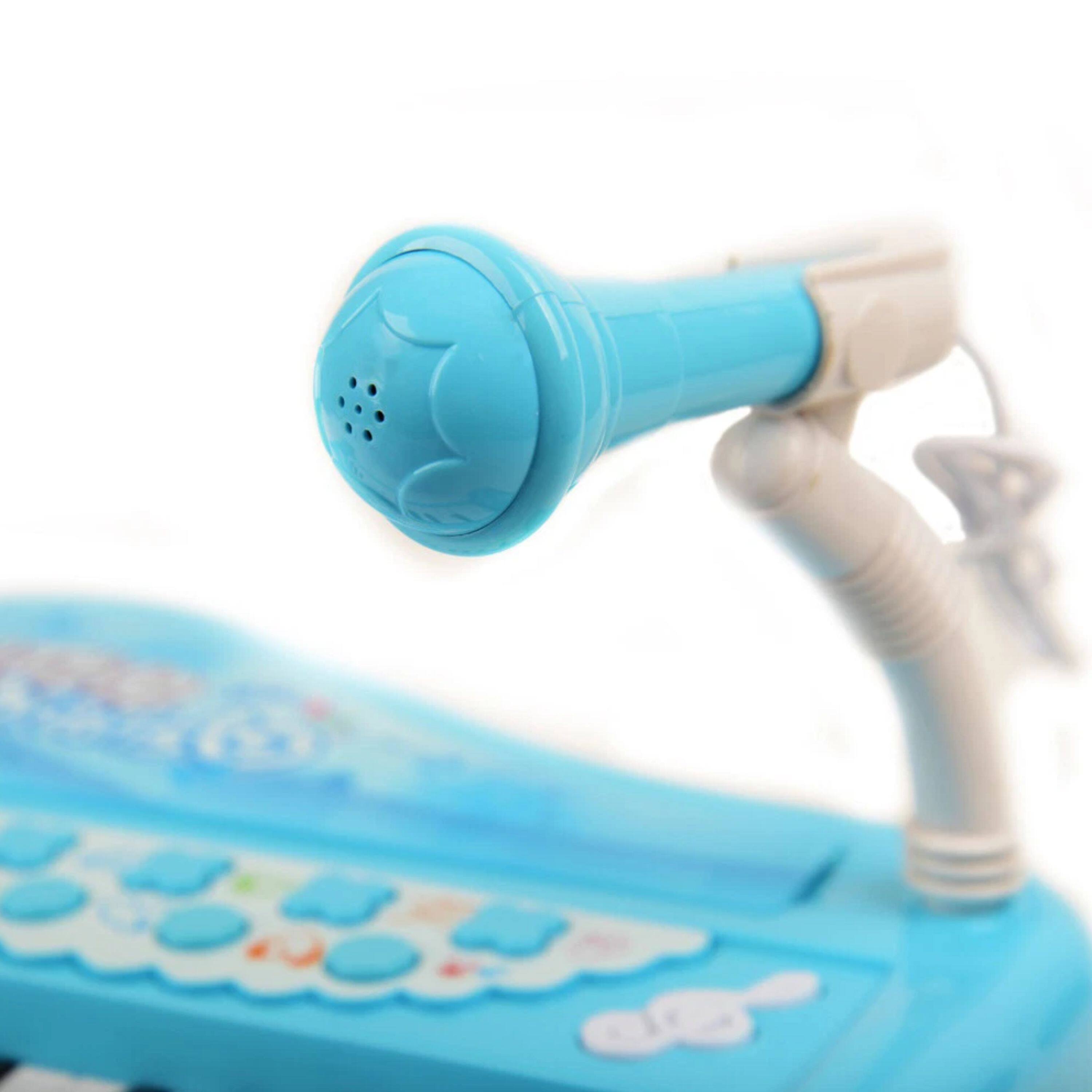 Back. Kitcheniva - Kids 22 Keys Blue Musical Piano Keyboard Toy With Microphone - Blue.