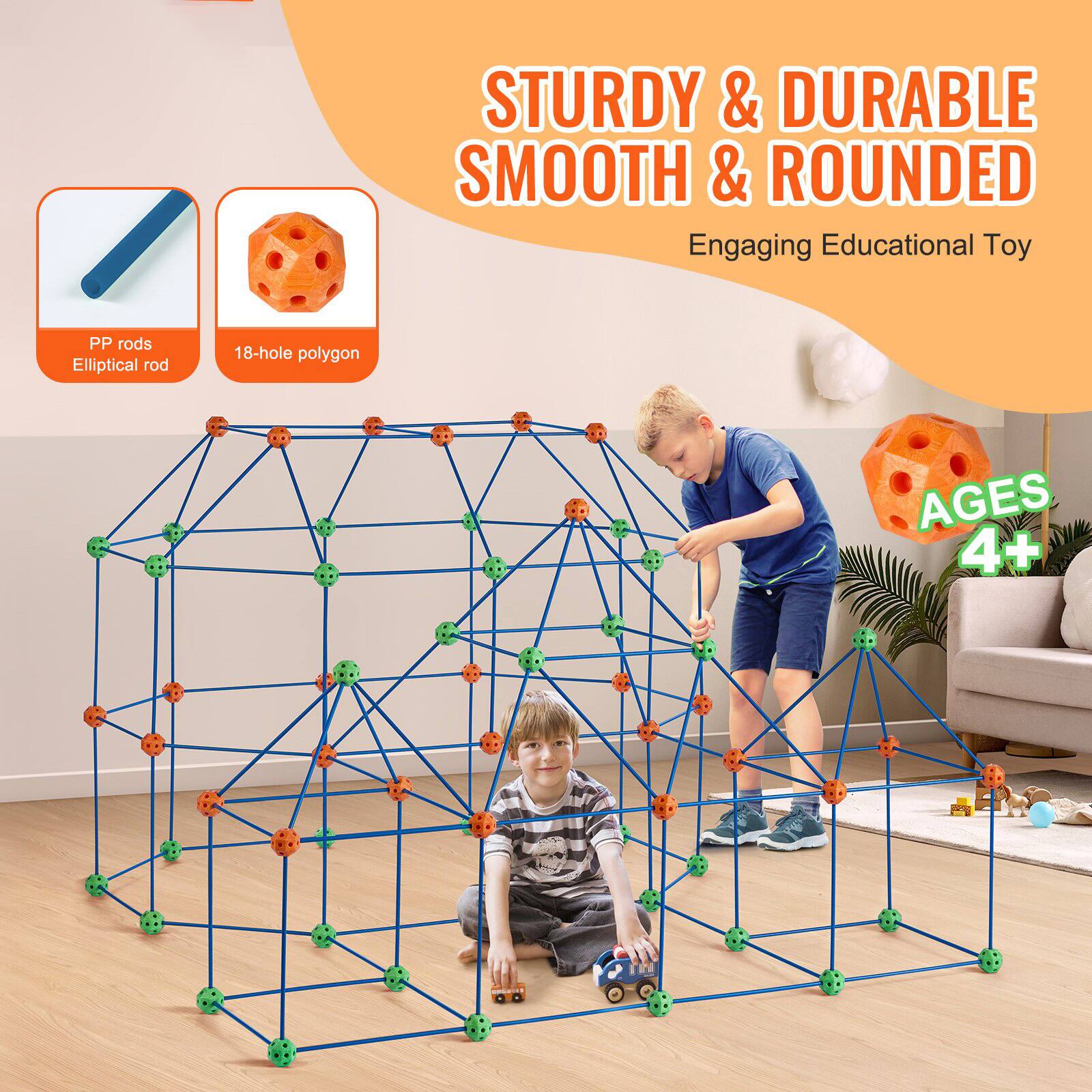 STURDY & DURABLE  
SMOOTH & ROUNDED  
Engaging Educational Toy  

PP rods  
Elliptical rod  

18-hole polygon  

AGES 4+