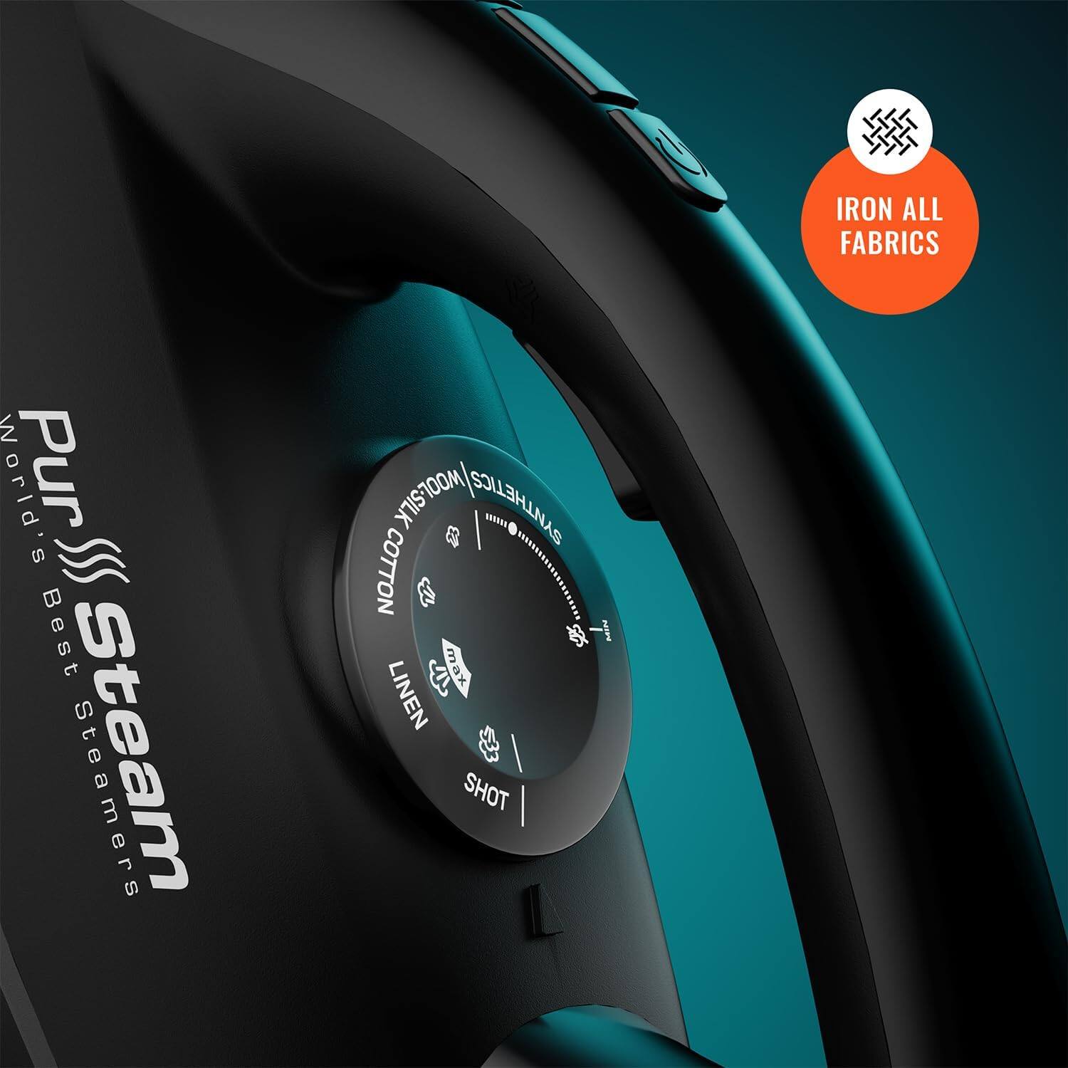 IRON ALL FABRICS World's Pur Best Steam Steamers WOOLSILK S SYNTHETICS COTTON LINEN SHOT L