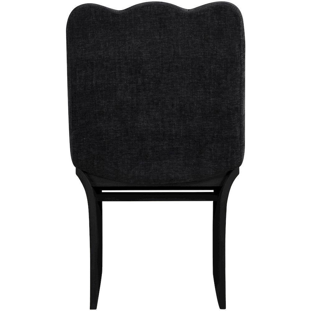 Alt View 2. Meridian Furniture - Shaw Black Chenille Fabric Upholstered Dining Chair - Black.