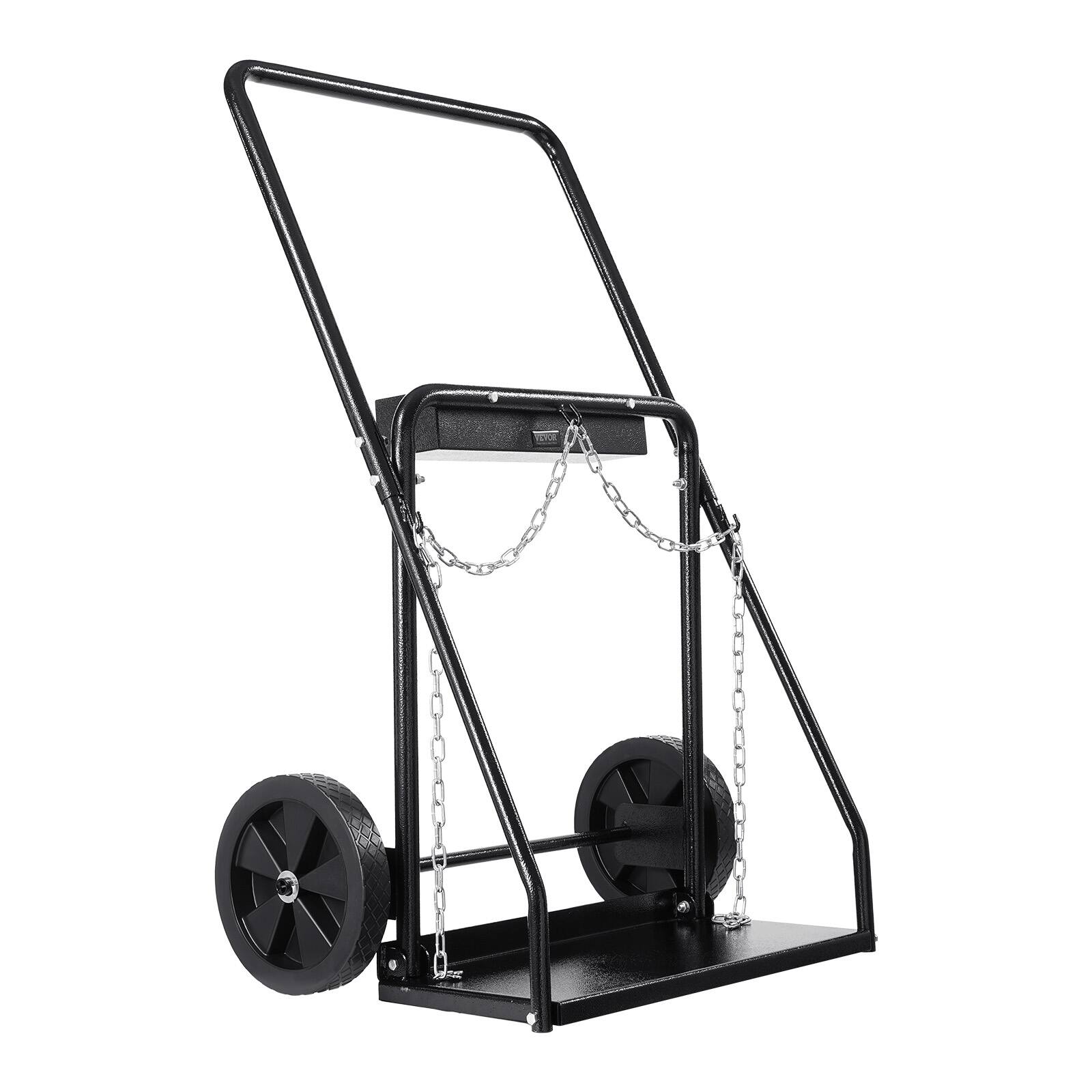 Front. VEVOR - Dual Welding Cylinder Cart, Oxygen Acetylene Tank Cart with 440LBS Static Weight Capacity - Black.