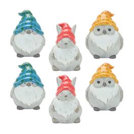 BreeBe - Whimsical Animal Gnome Garden Statue (Set of 6) - Multicolor