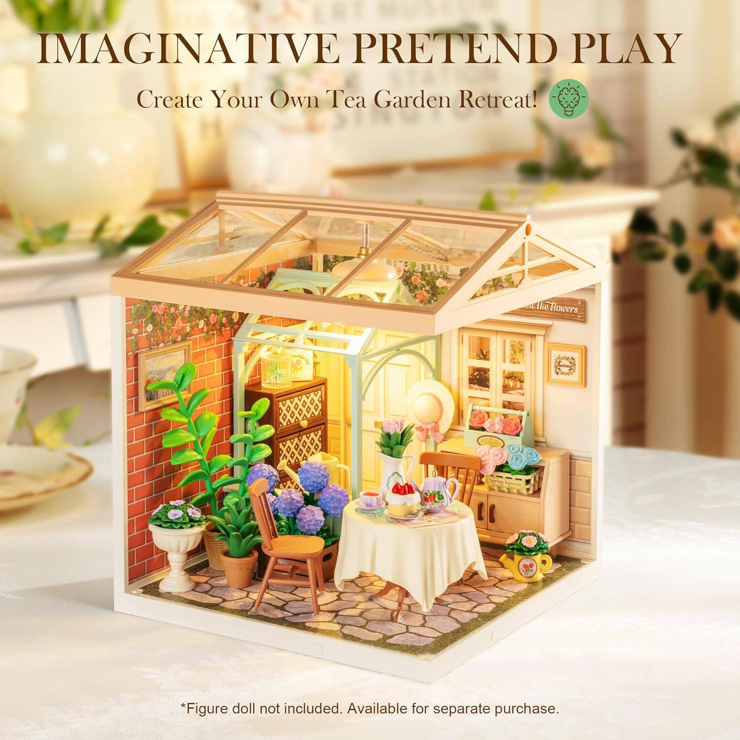 IMAGINATIVE PRETEND PLAY  
Create Your Own Tea Garden Retreat!  

*Figure doll not included. Available for separate purchase.