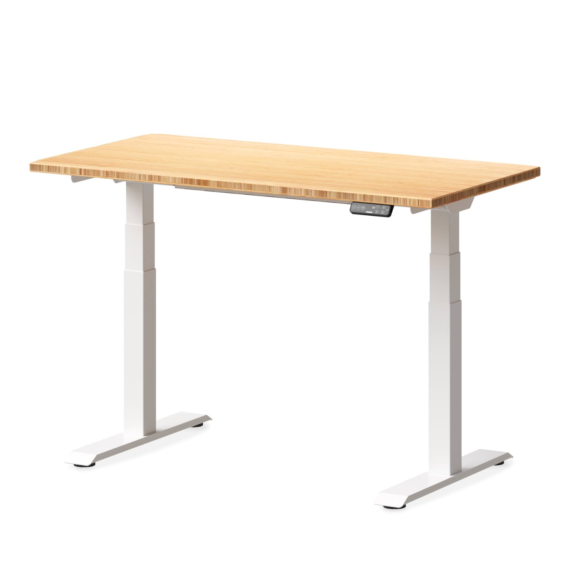 Angle. FlexiSpot - FlexiSpot E7 48''W Electric Adjustable Standing Desk, Bamboo/White - Bamboo.