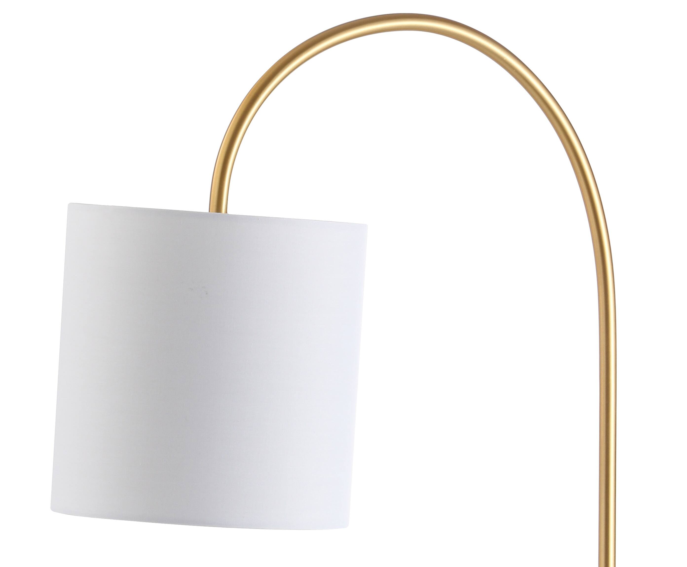 Alt View 6. Jonathan Y - Fisher 25" Marble/Brass LED Table Lamp - White/Brass Gold.