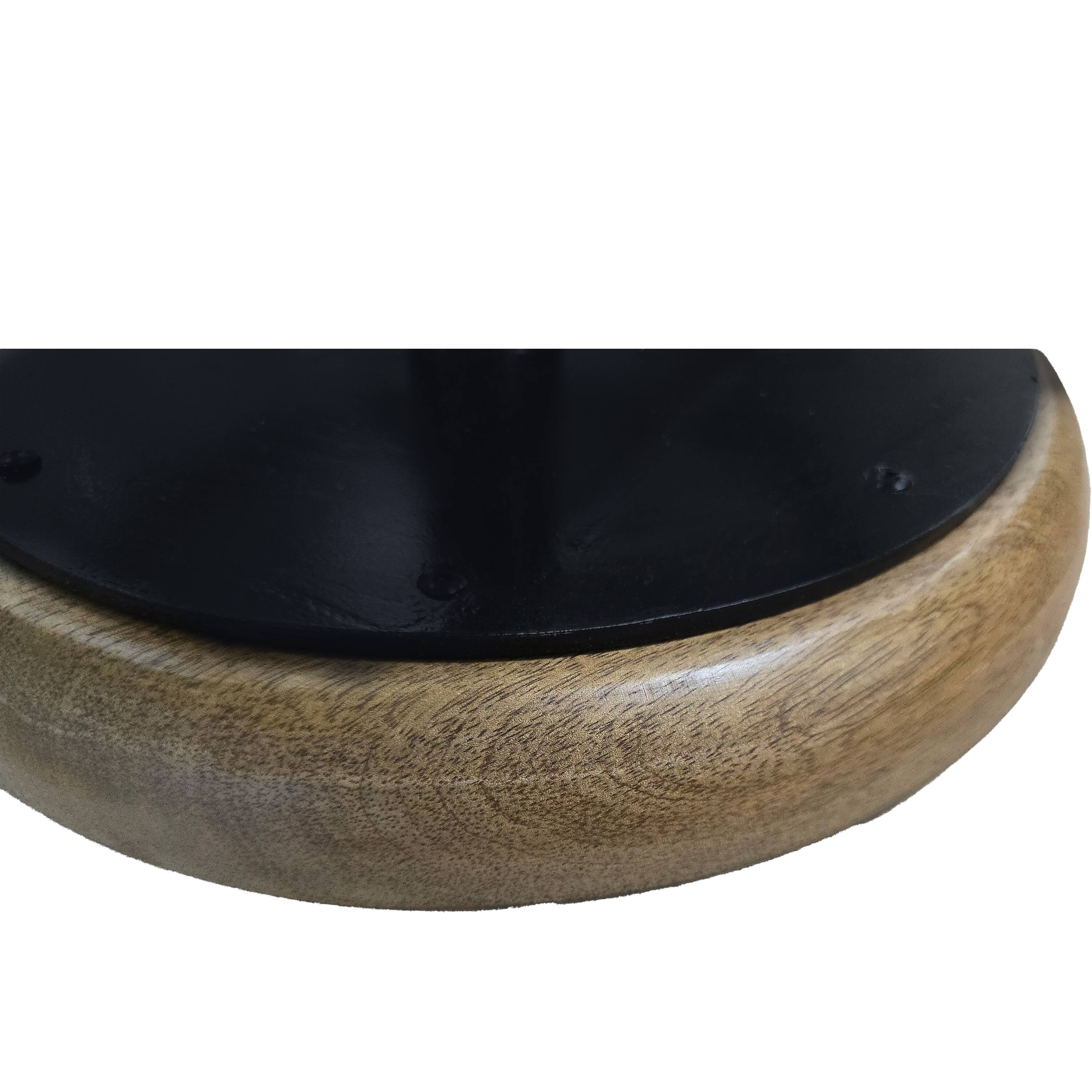 Alt View 3. Manhattan Lane - Rustic Charm Swivel Counter Bar Stool 24 Inch Handcrafted, Brown Mango Wood Round Seat, Black Iron Base with Footrest - Brown, Black.