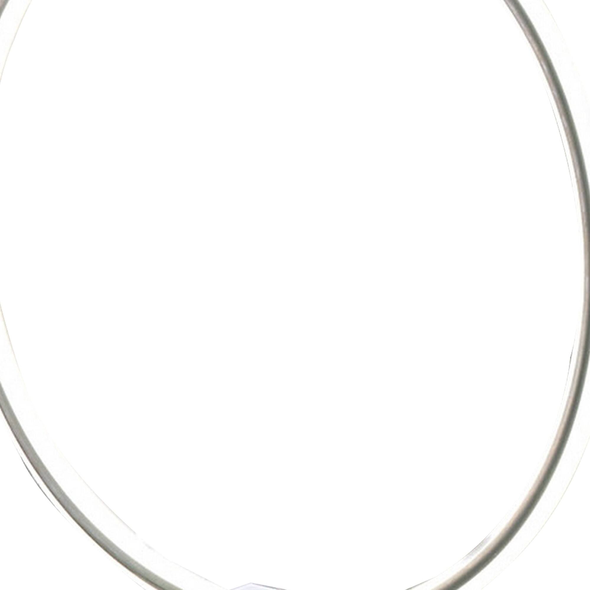 Left. Manhattan Lane - Sine 21 Inch Table Lamp, Modern Circle Ring LED, Metal Base - Nickel, Silver.