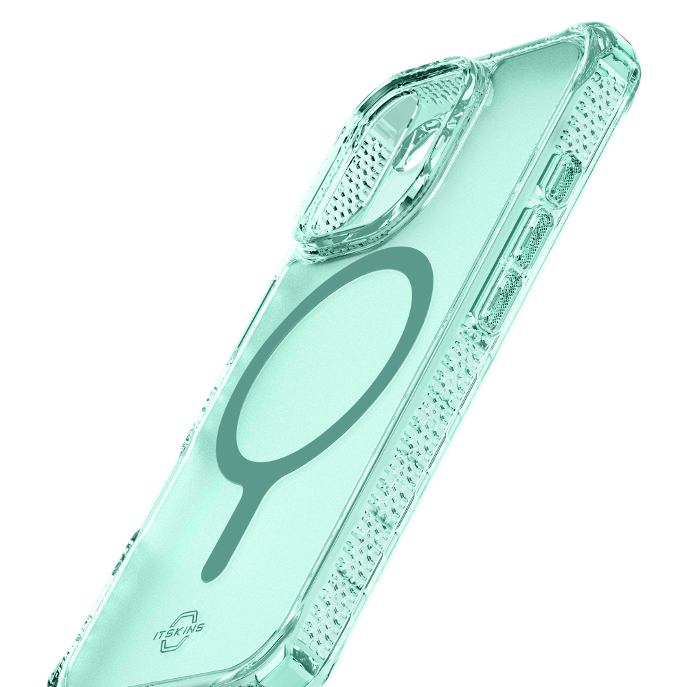 Alt View 4. Itskins - HYBRID R // VAPOR MagSafe Case for Apple iPhone 17 - Light Green.