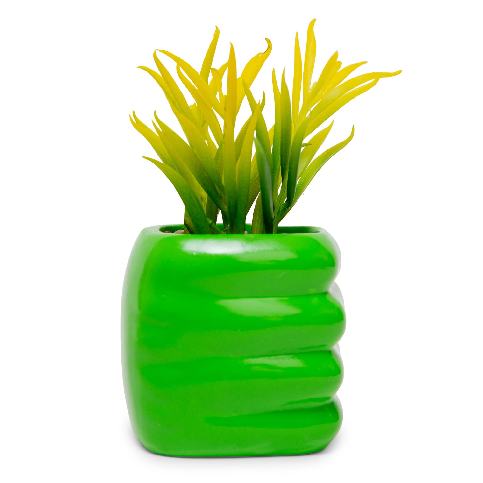 Alt View 10. Silver Buffalo - Marvel Comics Hulk Smash Hand 3-Inch Ceramic Mini Planter With Artificial Succulent - Green.