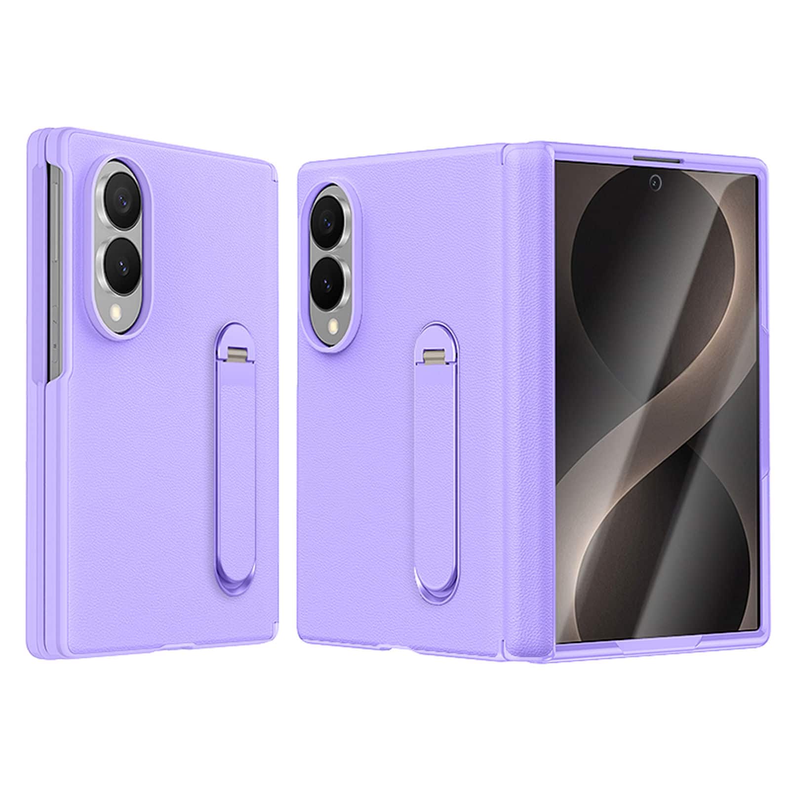 Dteck - Case For Samsung Galaxy Z Fold8 Built-in Wide Screen Protector Shockproof Leather Foldable Kickstand Hinge Cover - Purple price history on PriceWatchPro