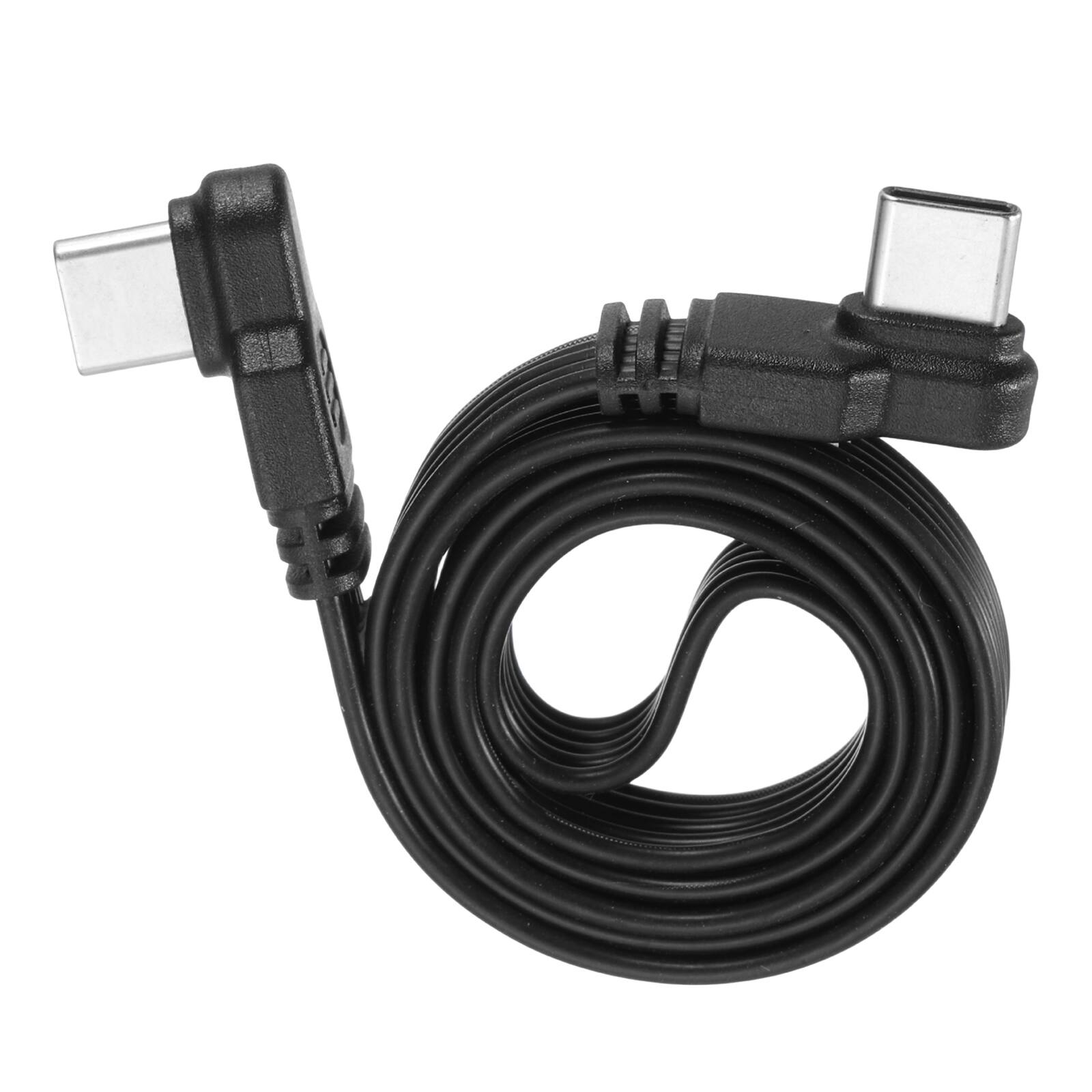 Front. Unique Bargains - Flat USB C Cable, Right Angle Male to Male Adapter, 480Mbps, Silicone, for Phone/Tablet/Laptop/Car Charger - Black.