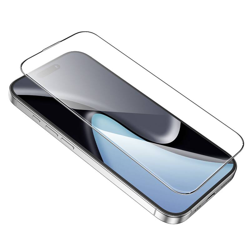 Angle. hoco. - Bear Shield Corning Glass Screen Protector for Apple iPhone 16 Pro and iPhone 17, 2-Pack - Clear.